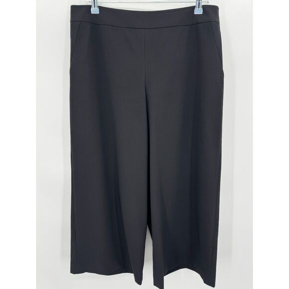 DEMOO PARKCHOONMOO Black High Rise Wide Leg Ankle Slacks Trousers Size XL - Picture 1 of 9